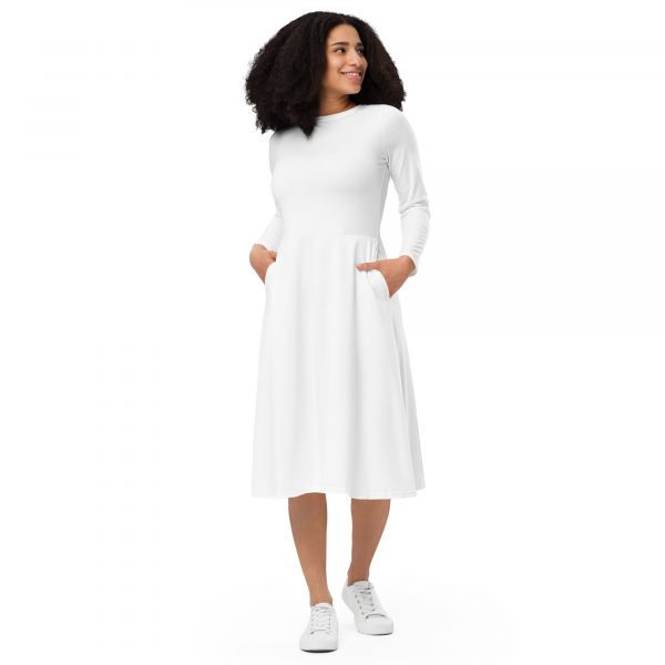 Robe à Manche Longue "Black&White" Blanc