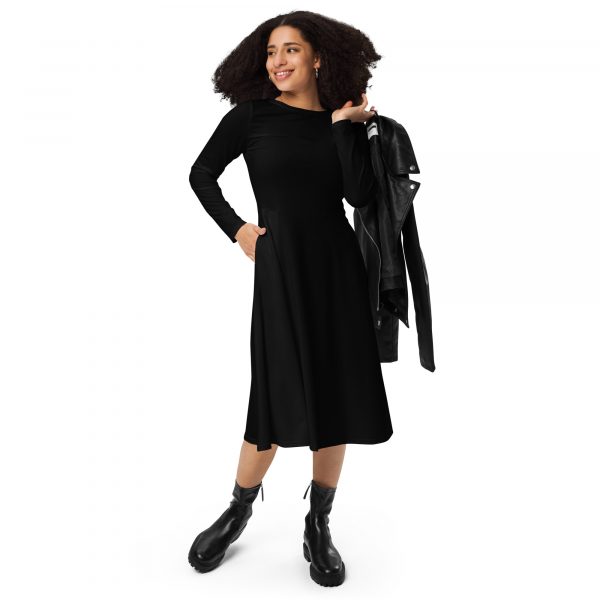 Robe à Manche Longue "Black&White" Noir