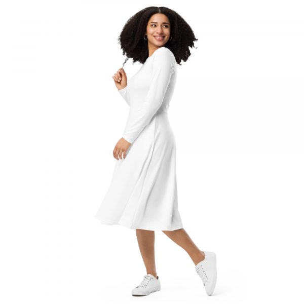 Robe à Manche Longue "Black&White" Blanc – Image 3