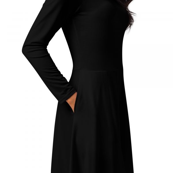 Robe à Manche Longue "Black&White" Noir – Image 4
