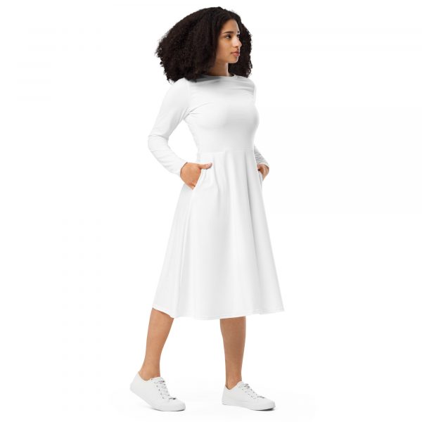 Robe à Manche Longue "Black&White" Blanc – Image 4