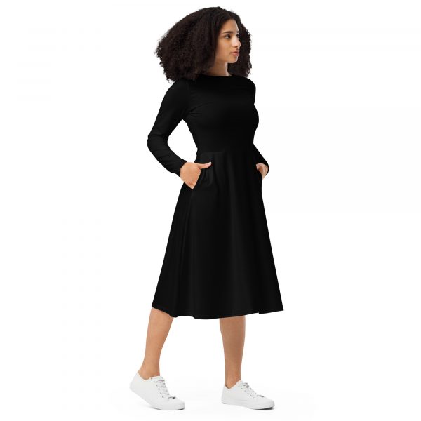 Robe à Manche Longue "Black&White" Noir – Image 3