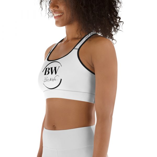 Brassière de Sport Performante "Black&White" Blanc et Noir – Image 2