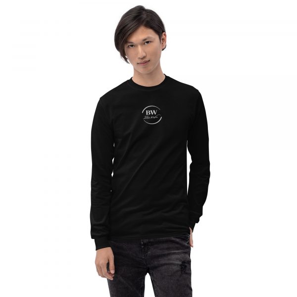 T-shirt à Manches Longues Noir "Black&White" Homme Logo Brodé Centre – Image 3