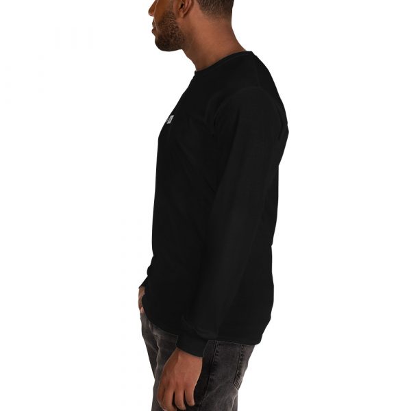T-shirt à Manches Longues Noir "Black&White" Homme Écusson Brodé Centre – Image 6