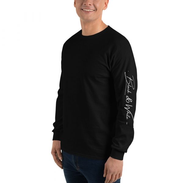 T-shirt à Manches Longues Noir "Black&White" Homme Imprimé Manche – Image 2