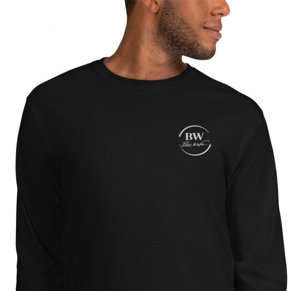 T-shirt à Manches Longues Noir "Black&White" Homme Logo Brodé – Image 2