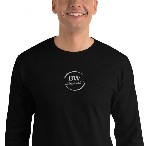T-shirt à Manches Longues Noir "Black&White" Homme Logo Brodé Centre – Image 4
