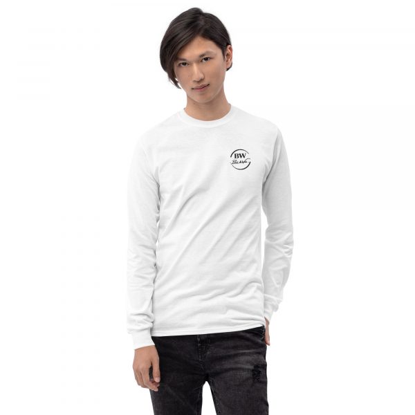 T-shirt à Manches Longues Blanc "Black&White" Homme Logo Brodé – Image 3