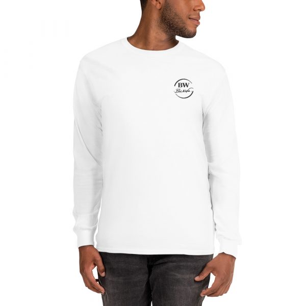T-shirt à Manches Longues Blanc "Black&White" Homme Logo Brodé – Image 4