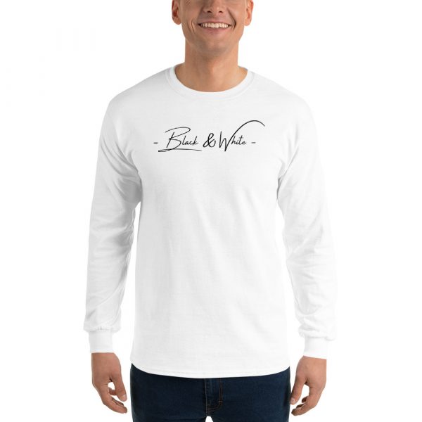T-shirt à Manches Longues Blanc "Black&White" Homme Imprimé – Image 2
