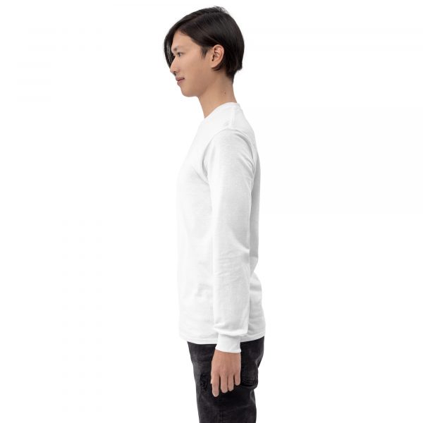 T-shirt à Manches Longues Blanc "Black&White" Homme Logo Brodé Centre – Image 5