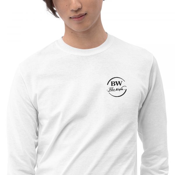 T-shirt à Manches Longues Blanc "Black&White" Homme Logo Brodé – Image 2