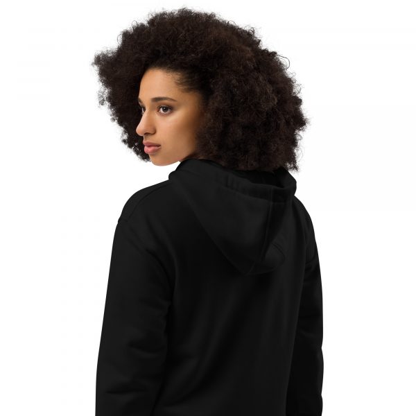 Sweat à Capuche Premium Écologique Femme "Black&White" Noir Logo Brodé – Image 3