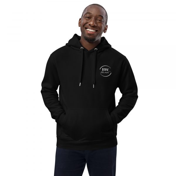 Sweat à Capuche Premium Écologique Homme "Black&White" Noir Logo Brodé – Image 2