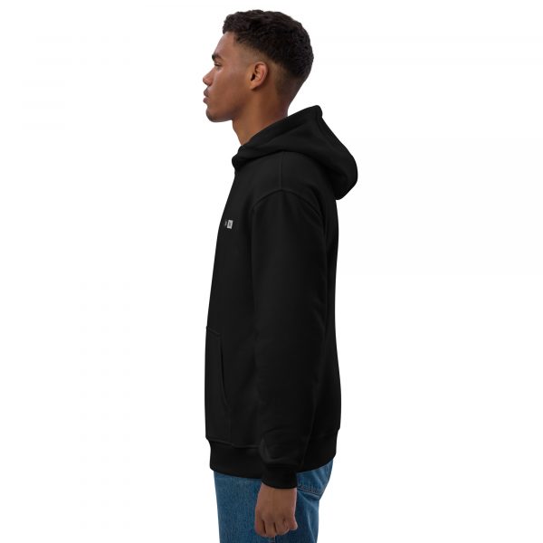 Sweat à Capuche Premium Écologique Homme "Black&White" Noir Écusson Brodé – Image 4