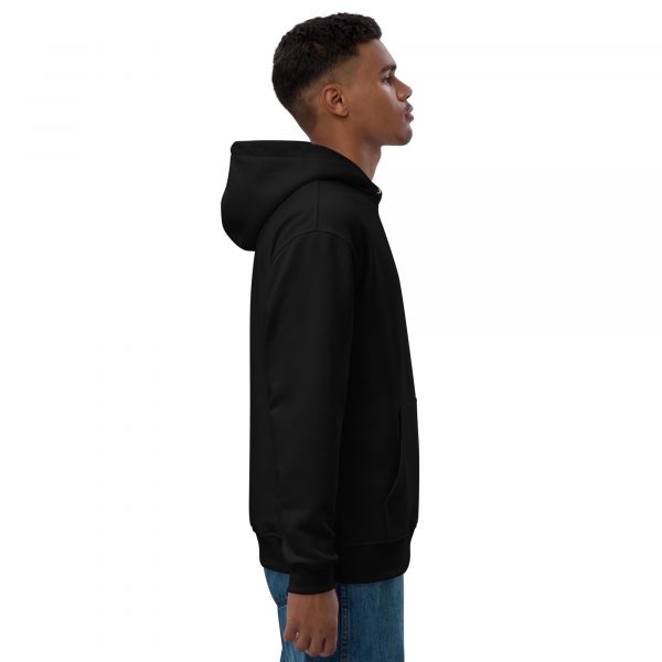 Sweat à Capuche Premium Écologique Homme "Black&White" Noir Écusson Brodé – Image 6