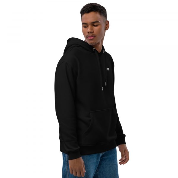 Sweat à Capuche Premium Écologique Homme "Black&White" Noir Écusson Brodé – Image 8