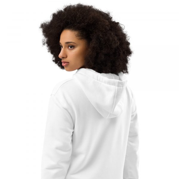 Sweat à Capuche Premium Écologique Femme "Black&White" Blanc Logo Brodé – Image 5