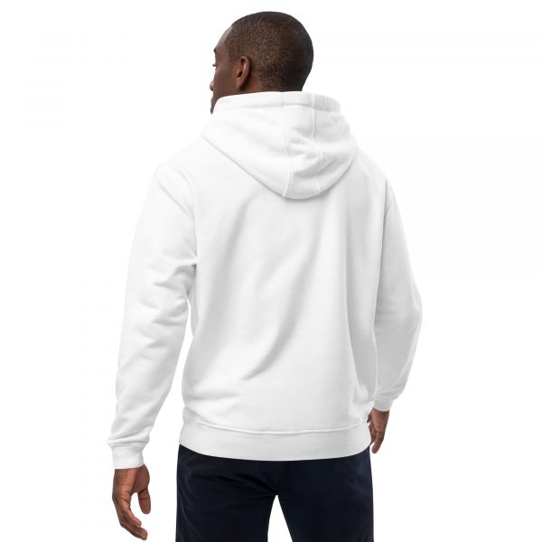 Sweat à Capuche Premium Écologique Homme "Black&White" Blanc Écusson Brodé – Image 5