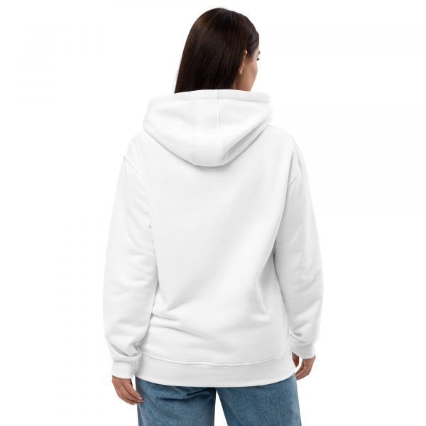 Sweat à Capuche Premium Écologique Femme "Black&White" Blanc Écusson Brodé – Image 3