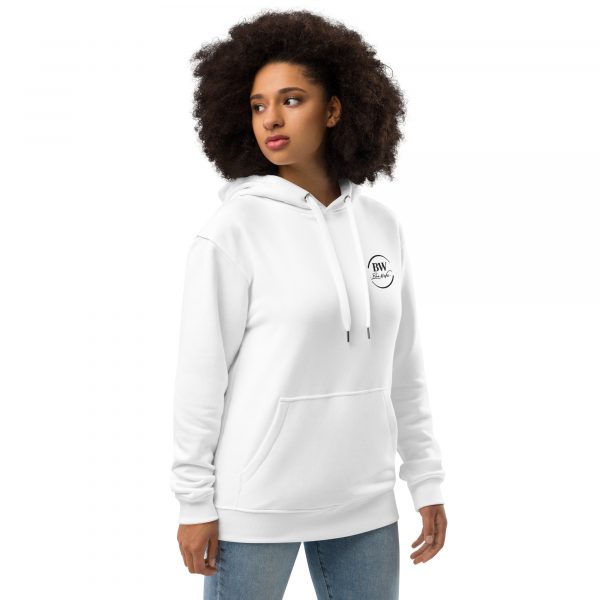 Sweat à Capuche Premium Écologique Femme "Black&White" Blanc Logo Brodé – Image 4