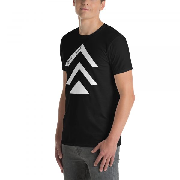 T-Shirt Homme « Black&White » Noir 3Triangle Blanc – Image 2