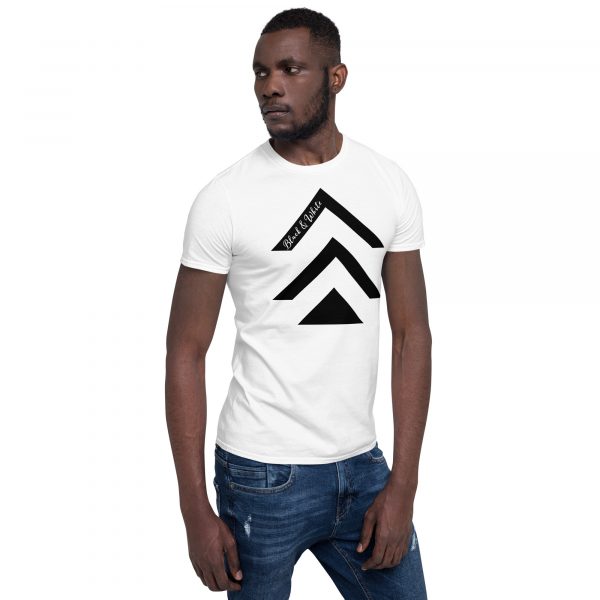 T-Shirt Homme « Black&White » Blanc  3 Triangle Noir – Image 2
