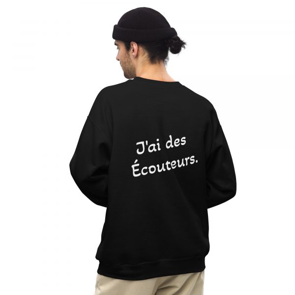 Sweatshirt Sport "Black&White" Noir Homme "Jai des écouteurs." – Image 5
