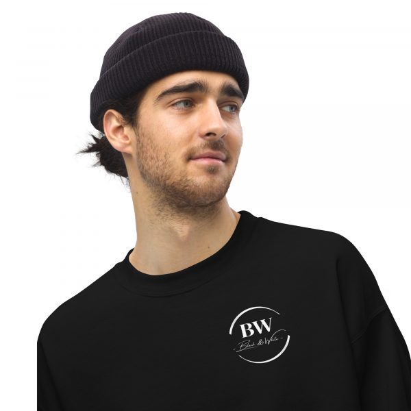 Sweatshirt Sport "Black&White" Noir Homme "Jai des écouteurs."