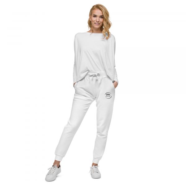 Pantalon de Survêtement Femme "Black&White" Blanc Logo Brodé