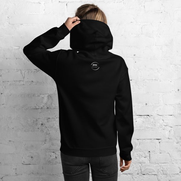 Sweat à Capuche Noir Doux Femme Black&White Logo Brodé – Image 3