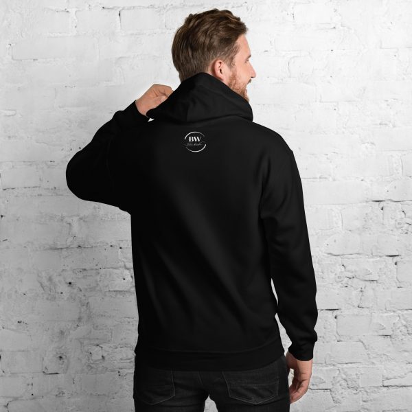 Sweat à Capuche Noir Doux Homme Black&White Logo Centre Imprimé – Image 4