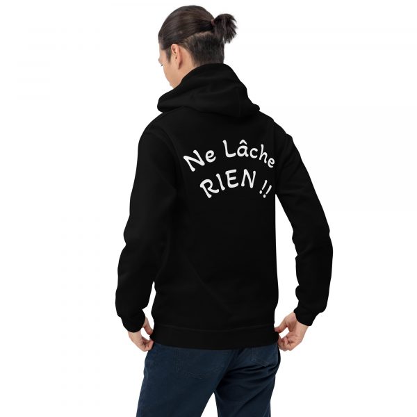 Sweat à Capuche Sport "Black&White" Noir Homme "Ne lâche rien" – Image 2