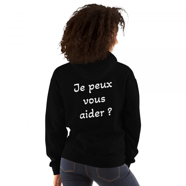 Sweat à Capuche Sport "Black&White" Noir Femme "Je peux vous..."
