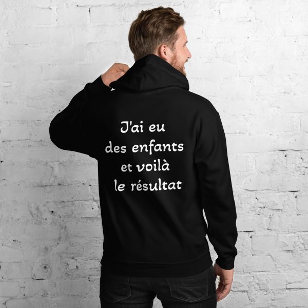 Sweat à Capuche Sport "Black&White" Noir Homme "J'ai eu des...."