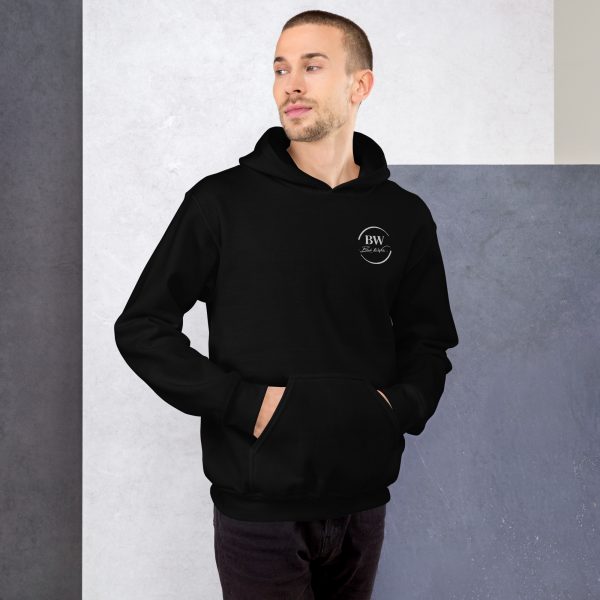 Sweat à Capuche Noir Doux Homme Black&White Logo Brodé