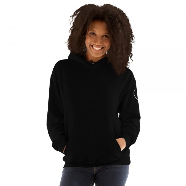 Sweat à Capuche Noir Doux Femme Black&White Imprimé Manche – Image 2