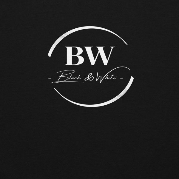 Sweat à Capuche Noir Doux Femme Black&White Logo Centre Imprimé – Image 2