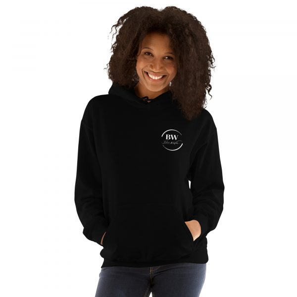 Sweat à Capuche Sport "Black&White" Noir Femme "J'ai des écouteurs..."
