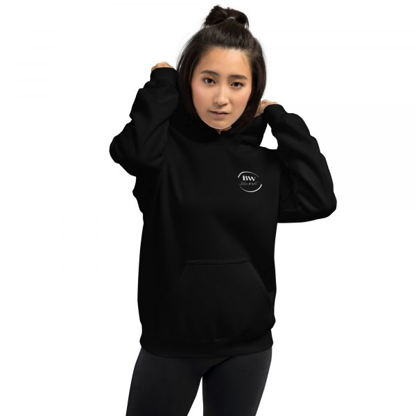 Sweat à Capuche Sport "Black&White" Noir Femme "Ne lâche rien"