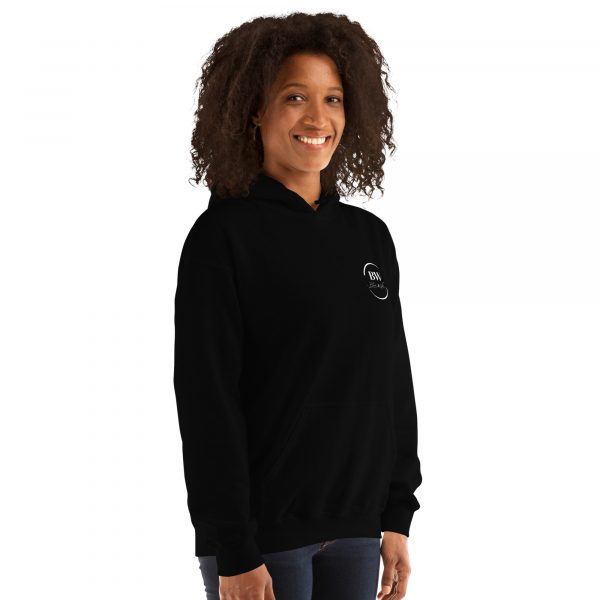 Sweat à Capuche Sport "Black&White" Noir Femme "Je peux vous..." – Image 3