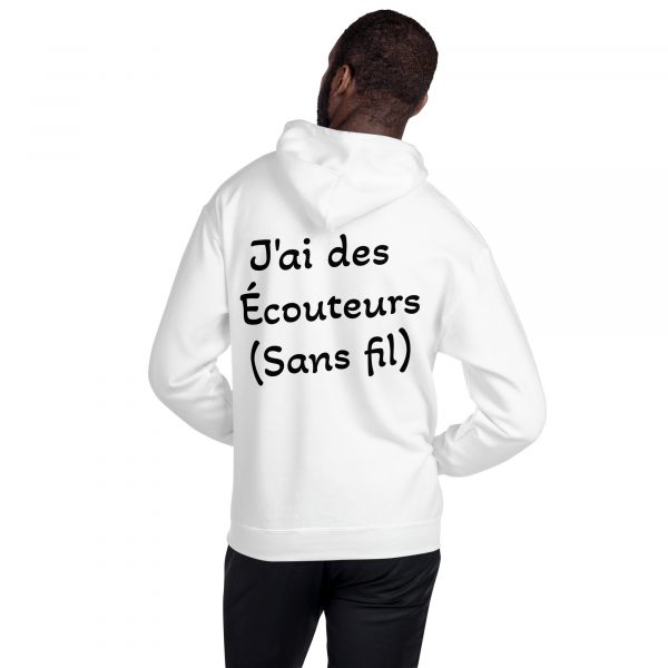 Sweat à Capuche Sport "Black&White" Blanc Message – Image 4