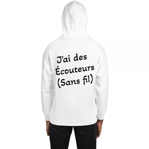 Sweat à Capuche Sport "Black&White" Blanc Message – Image 3
