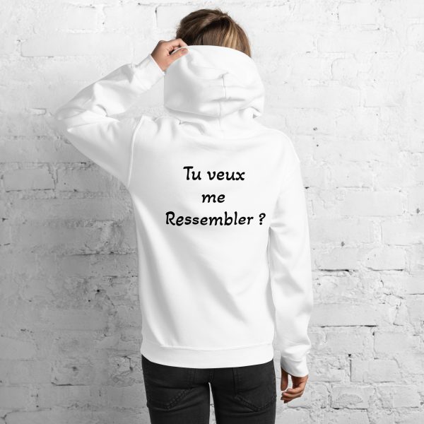 Sweat à Capuche Sport "Black&White" Blanc Femme "Tu veux me ..."