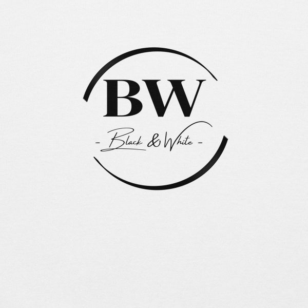 Sweat à Capuche Blanc Doux Femme Black&White Logo Centre Imprimé – Image 2