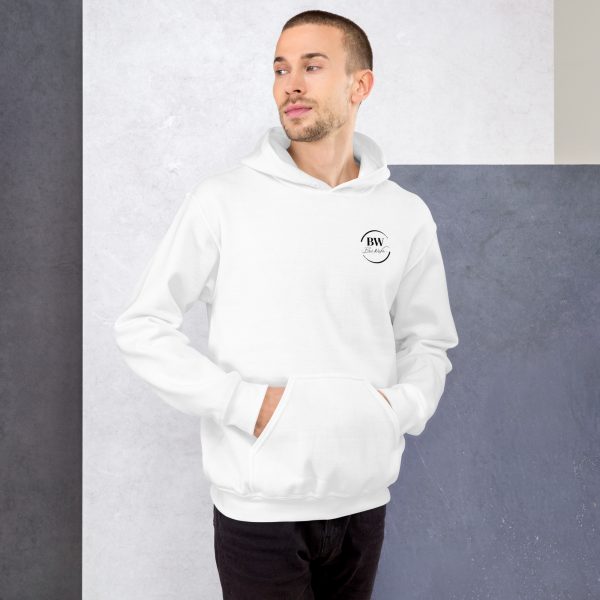Sweat à Capuche Sport "Black&White" Blanc Homme "J'ai des écouteurs !"