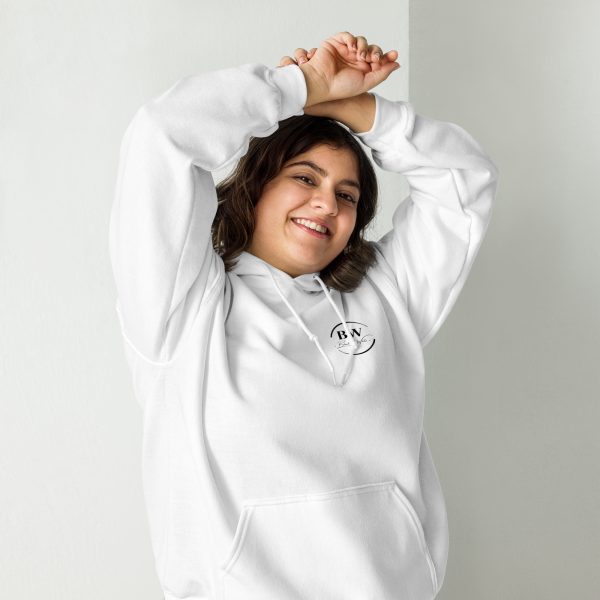 Sweat à Capuche Sport "Black&White" Blanc Femme "J'ai eu des..." – Image 4
