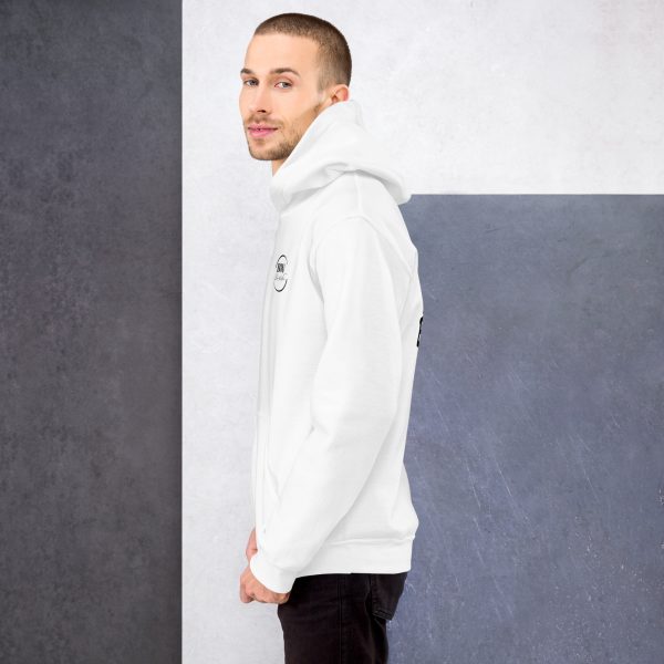 Sweat à Capuche Sport "Black&White" Blanc Homme "J'ai des écouteurs !" – Image 4
