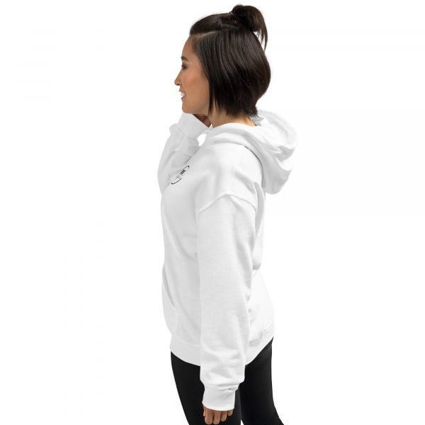 Sweat à Capuche Sport "Black&White" Blanc Femme "Je peux vous..." – Image 5